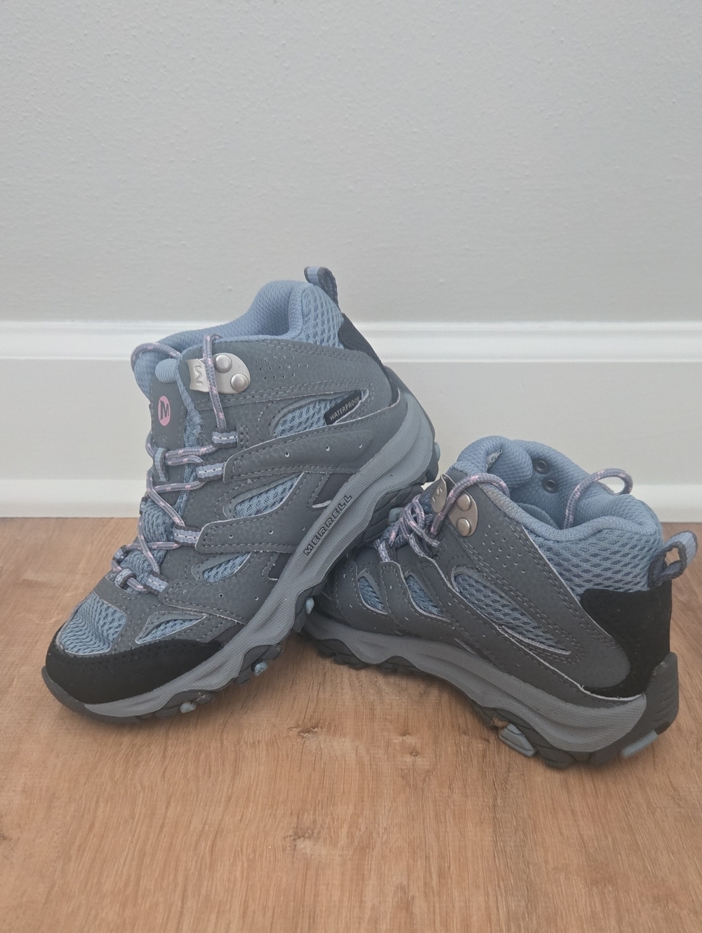 Merrell Kids Gray and Light Blue Trail Boots